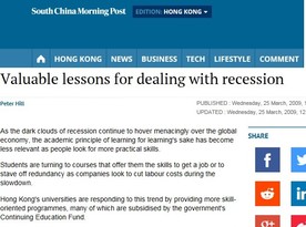 Valuable lessons for dealing with recession (SCMP) - an interview with Ken Wong, HKU SPACE