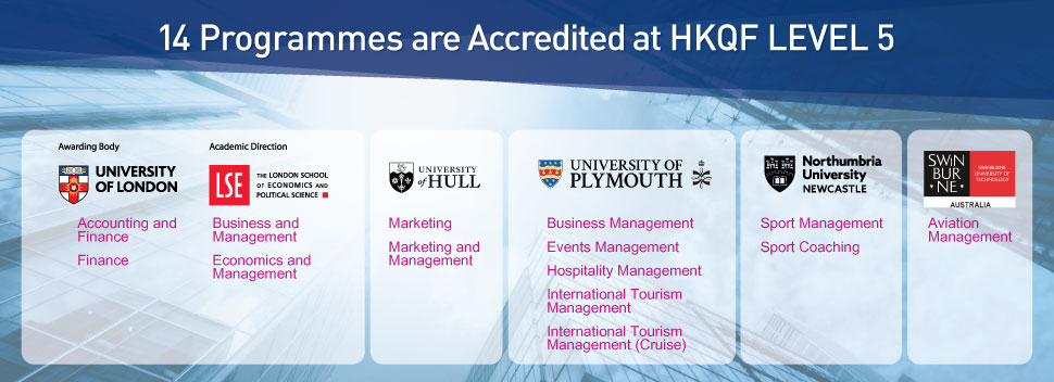 14 Programmes are accredited at HKQF Level 5