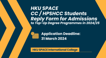 HKU SPACE CC/HPSHCC Students - Reply Form for Admissions to Top-Up Degree Programmes in 2024/25